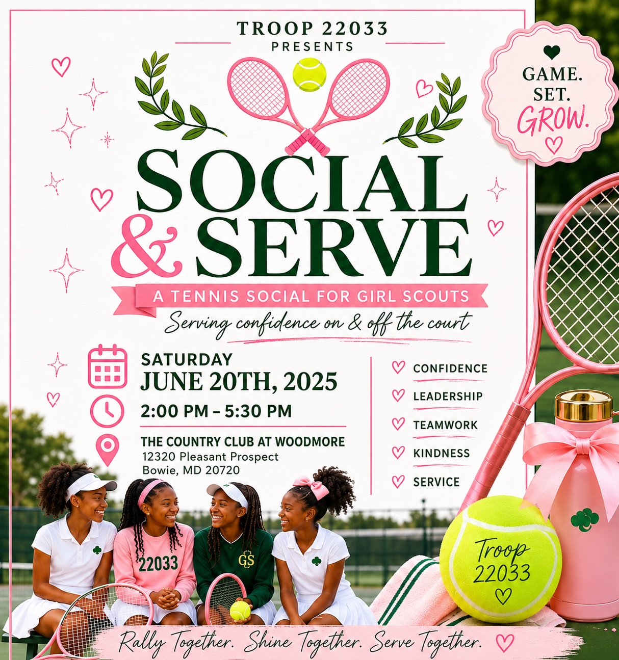 Social Serve (Tennis Social for Girl Scouts) Adults Welcomed 