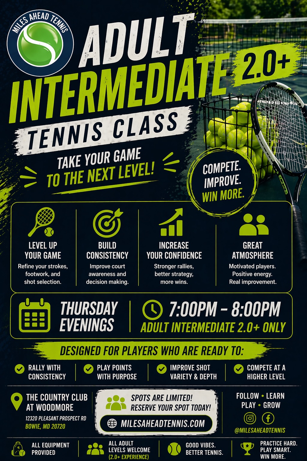 Sunday Adult Intermediate  5pm-6pm 5 week Session or drop in
